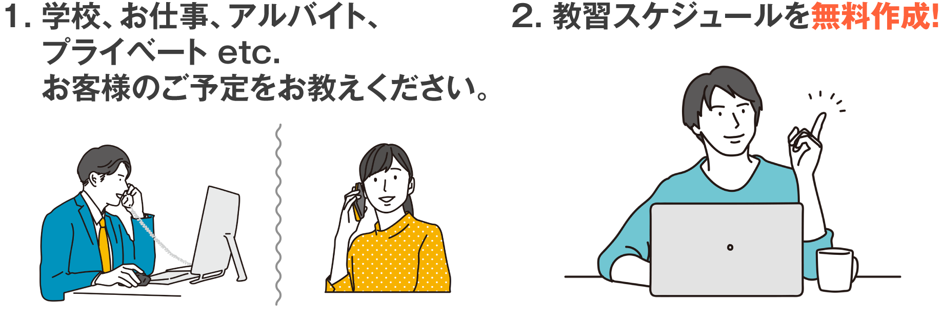 まずはお電話、メール、LINEなどでご連絡ください
