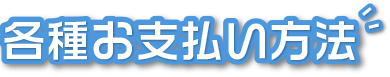 各種お支払い方法