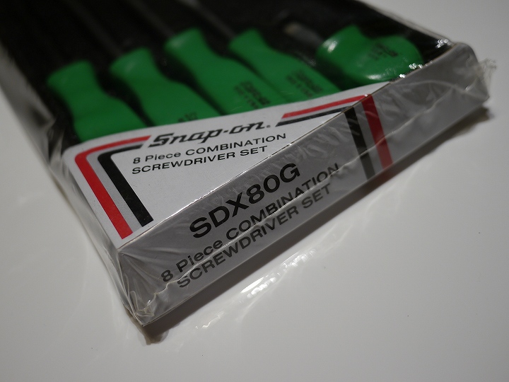 スナップオン　旧ロゴ　四角グリップ　グリーングリップドライバー　8本セット　SDX80G